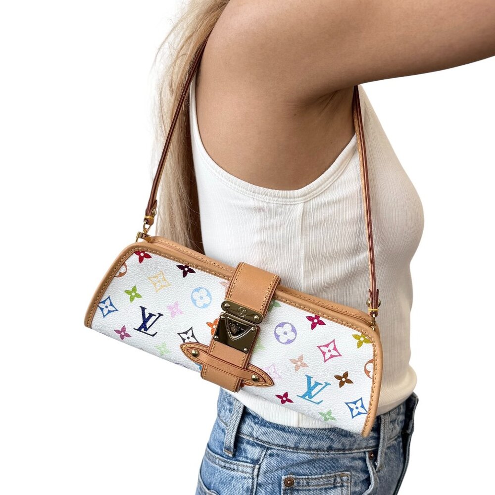 LOUIS VUITTON Vintage Monogram Multicolor Shirley Shoulder Bag White [106459]